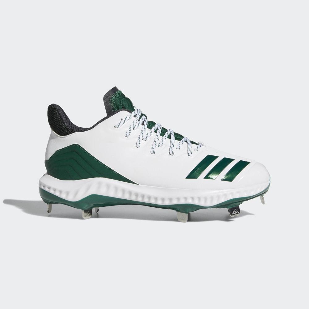 Adidas Men's Icon Bounce Baseball Cleats White/Dark Green/Dark Grey Ireland CG5251